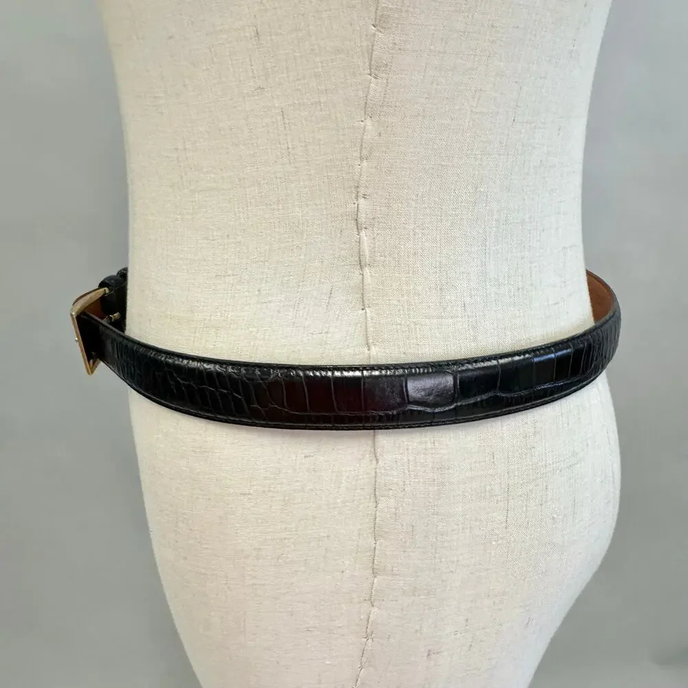 Lauren Ralph Lauren Logo Reversible Black Leather Belt Size Large/X‎ Large